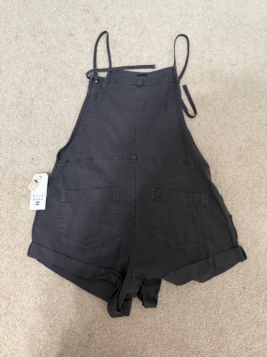 Billabong Black Women's Short Overalls Romper - Picture 5 of 6
